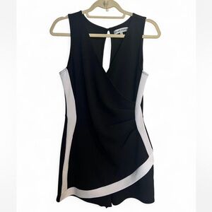 Elegant Black and White Sleeveless Romper